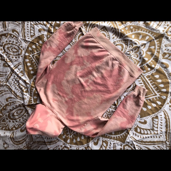 Pink bleach acid wash hoodie - Picture 3 of 4